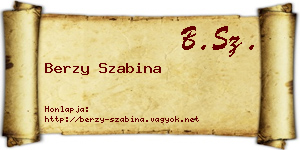 Berzy Szabina névjegykártya